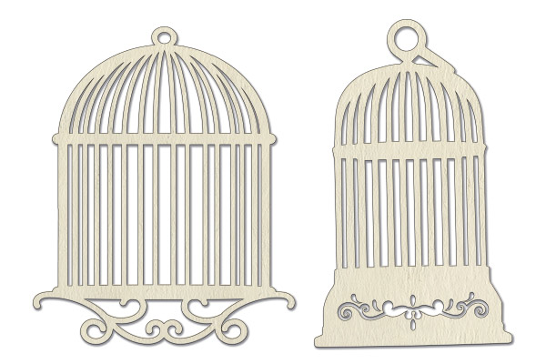 Chipboard embellishments set, Bird cages #590