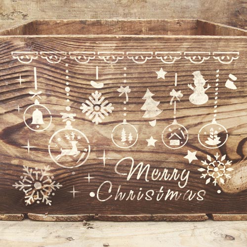 Stencil reusable, 15x20cm "Christmas border", #350 - foto 1