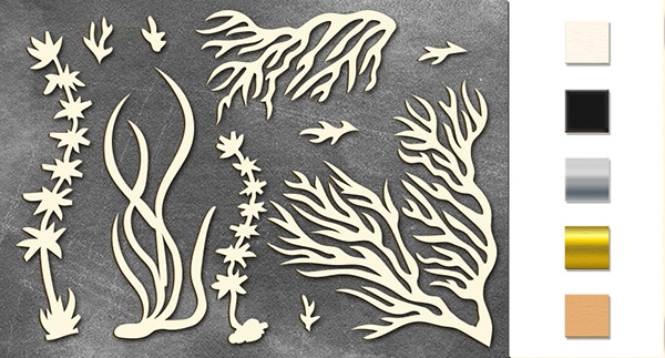 Chipboard embellishments set,  "Marine life 3" #020