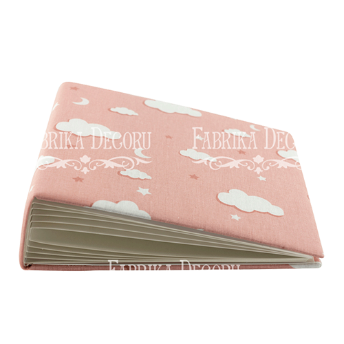 Blank album with a soft fabric cover Pink cloud 20сm х 20сm