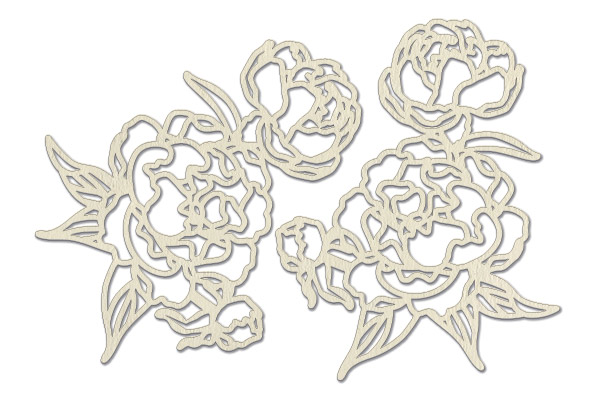 Chipboard embellishments set, Peony Garden #726