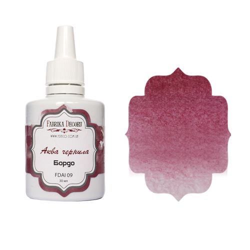 Atrament wodny, kolor "Bordeaux", 30ml  - Fabrika Decoru