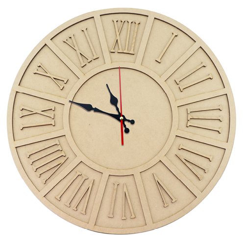 Zegar ścienny z cyframi rzymskimi, 490 mm x 490 mm, Baza do dekorowania #235 - Fabrika Decoru