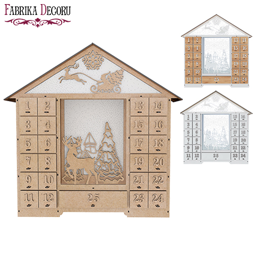 Advent calendar "Fairy house with figurines", for 25 days with volume numbers, LED light, DIY kit - foto 11
