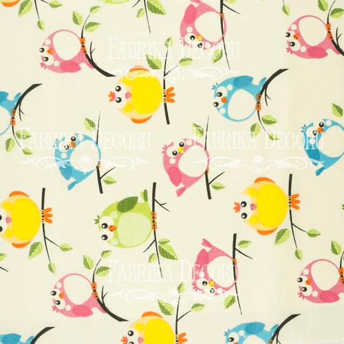 Fabric cut piece 35X75 Birds on a branch