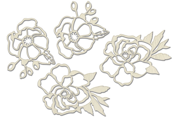 Chipboard embellishments set, "Mind Flowers"