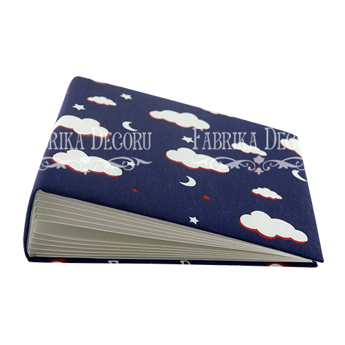 Blank album with a soft fabric cover Dark blue clouds 20сm х 20сm