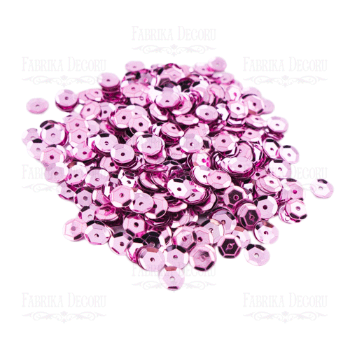Пайетки Розетки, темно-розовые металлик, #211 - Фото 0