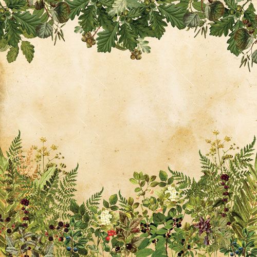 Double-sided scrapbooking paper set Summer botanical story 12”x12", 10 sheets - foto 3