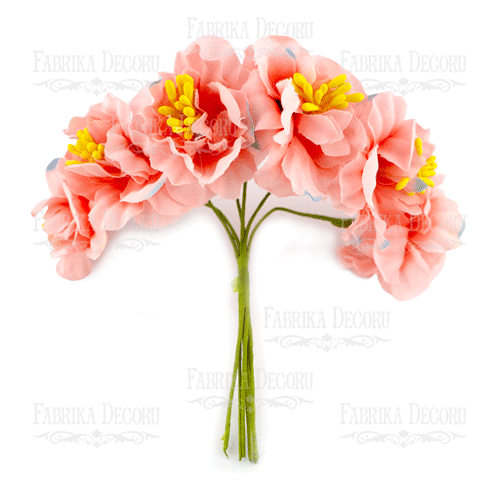 Sakura flowers set english rose, 6 pcs