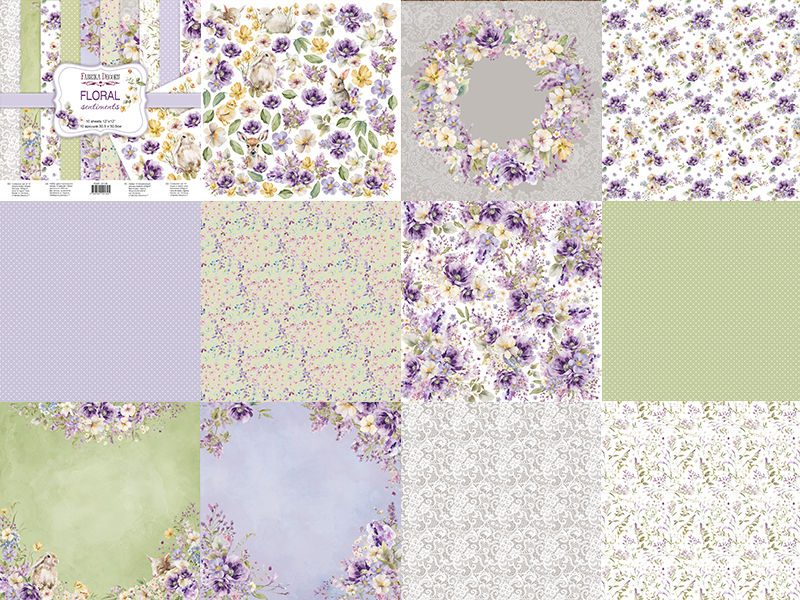 Zestaw papieru do scrapbookingu Floral Sentiments, 30,5 cm x 30,5 cm - foto 0  - Fabrika Decoru