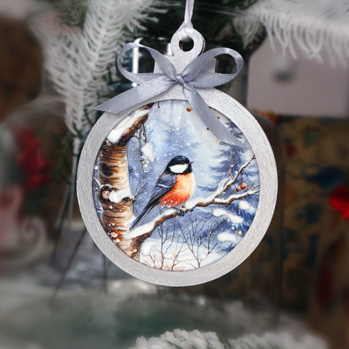 DIY wooden set “Winter Forest” for making 3 Christmas tree decorations, #052 - foto 5