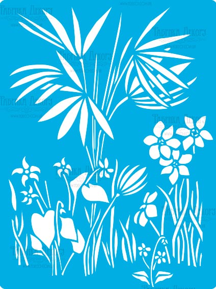 Stencil reusable, 15x20cm Savannah herbs, #393