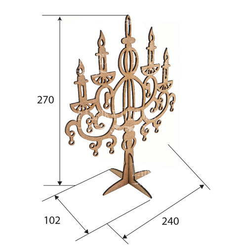 Blank for decoration Candelabrum with curls mini #327 - foto 0