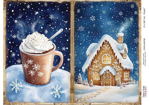 декупажная карта «рождественская сказка» #000792, 21см x 29,7см фабрика декору