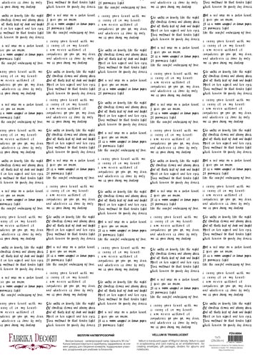 Deco Pergament farbiges Blatt Text, A3 (11,7" х 16,5") - Fabrika Decoru