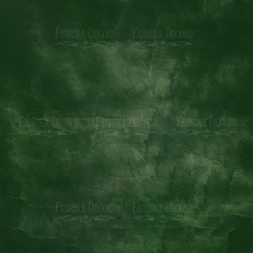 Sheet of double-sided paper for scrapbooking Dark green aquarelle & Avocado  #42-02 12"x12"