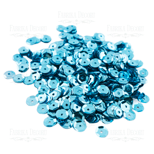 Sequins Round rosettes, sky blue metallic, #206 - foto 0