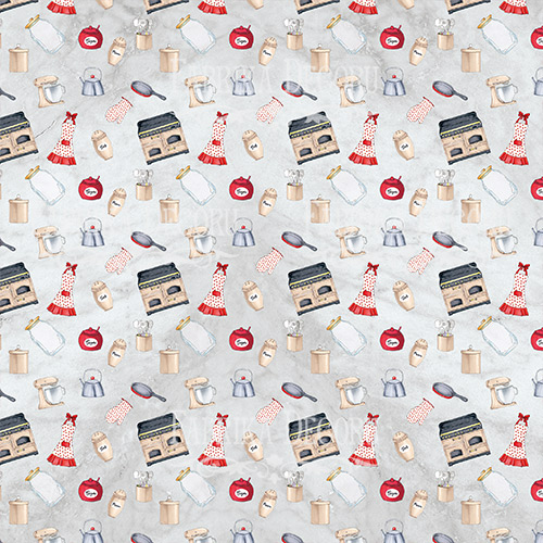 Double-sided scrapbooking paper set Soul Kitchen 12"x12" 10 sheets - foto 1