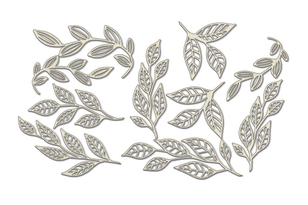 Chipboard embellishments set, Leaves #490