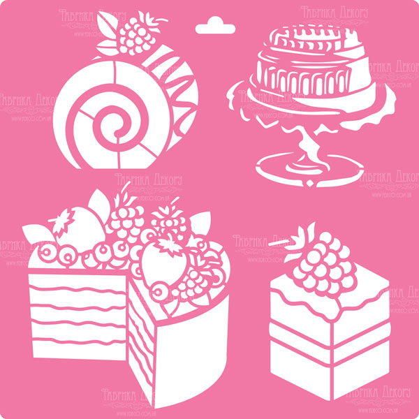 Stencil for decoration XL size (30*30cm), Cakes #046