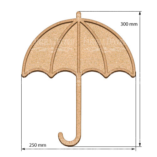 Kunstkarton Regenschirm 25х30 cm - foto 0  - Fabrika Decoru