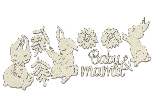 Chipboard embellishments set, "Baby&Mama" #198