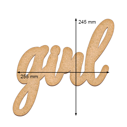 Art board with word "Girl", 25,5cm х 24,5cm - foto 0