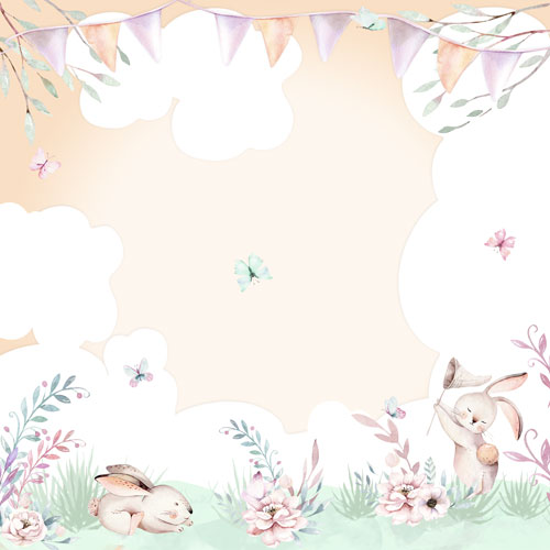 Doppelseitig Scrapbooking Papiere Satz Sweet Bunny, 30.5 cm x 30.5cm, 10 Blätter - foto 1  - Fabrika Decoru