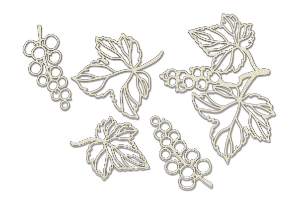 Chipboard embellishments set, Summer botanical diary #688