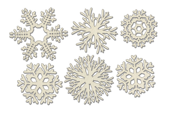 Chipboard embellishments set,  "Snowflakes 1" #042