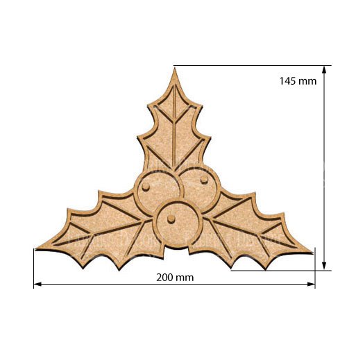 Künstlerkarton Stechpalmenzweig 20х14,5 cm - foto 0  - Fabrika Decoru