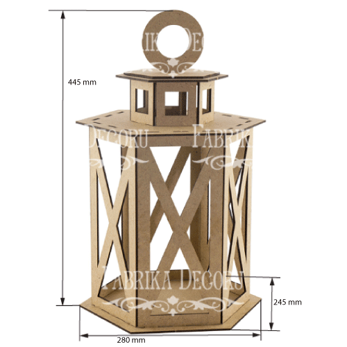 Decorative lantern 6-sided, size L, #082 - foto 2