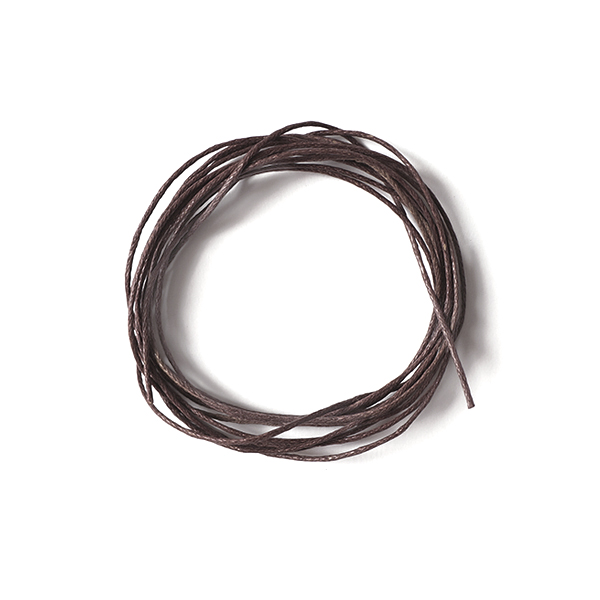 Round wax cord, d=1mm, color Dark brown