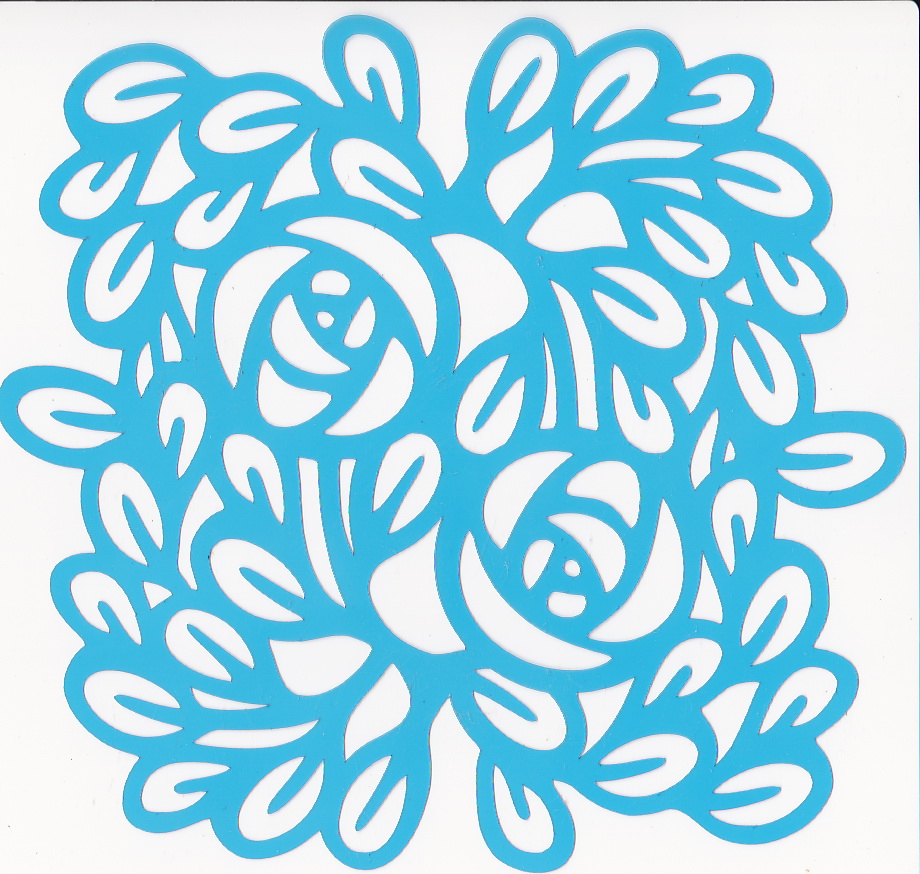 Stencil for crafts 14x14cm "Rose ornament" #039