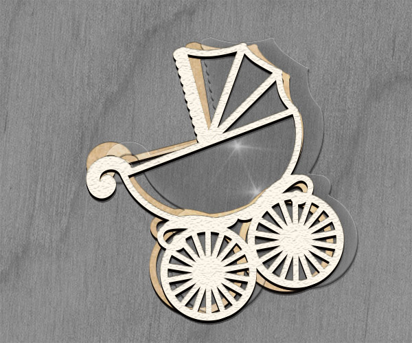 Mega shaker dimension set, 15cm x 15cm, Figured frame Baby carriage - foto 0