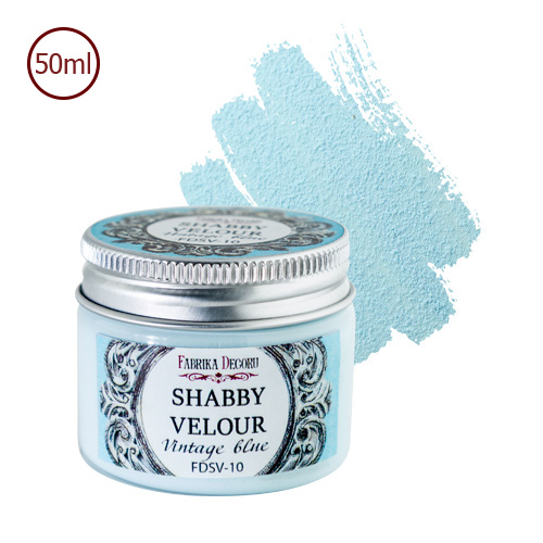 Shabby velour paint Vintage blue