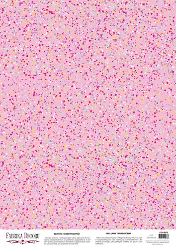 Deco vellum colored sheet Pink confetti, A3 (11,7" х 16,5")