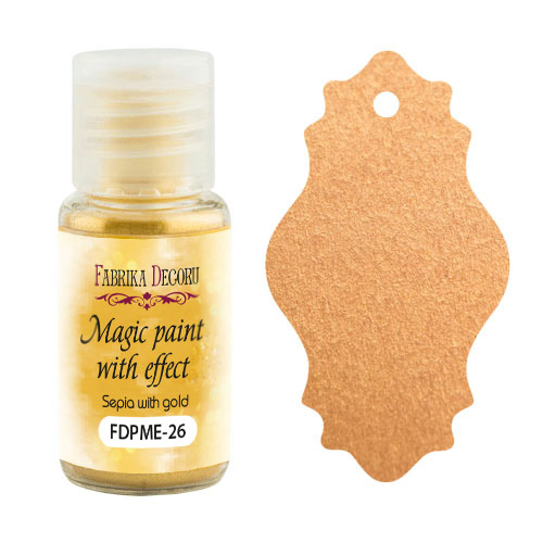 Trockenfarbe Zauberfarbe mit Effekt Sepia mit Gold 15ml - Fabrika Decoru