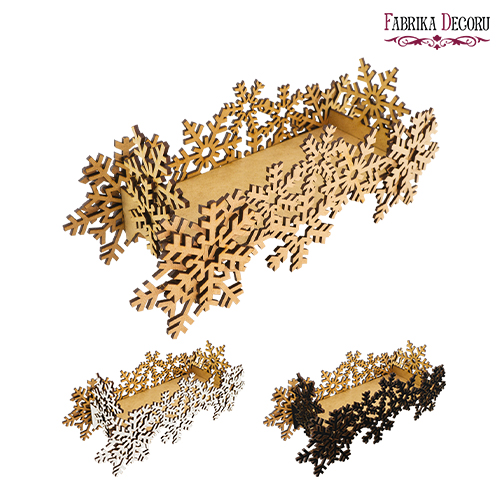 Rohling zum Erstellen der Tischkomposition "Schneeflocken" - Fabrika Decoru