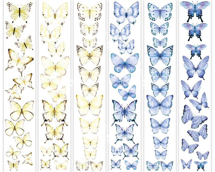 набор полос с картинками для декорирования бабочки 3 6 шт 5х30,5 см