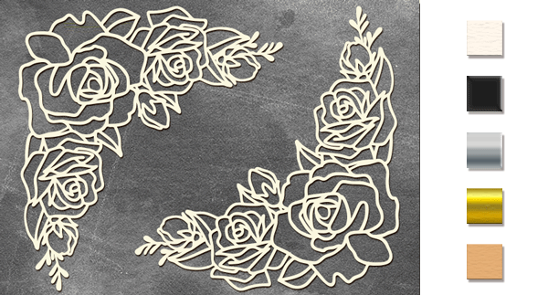 Chipboard embellishments set, "Roses - border" #360