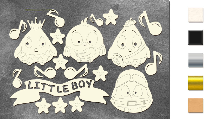 Spanplatten-Set Cutie Sparrow #614 - Fabrika Decoru