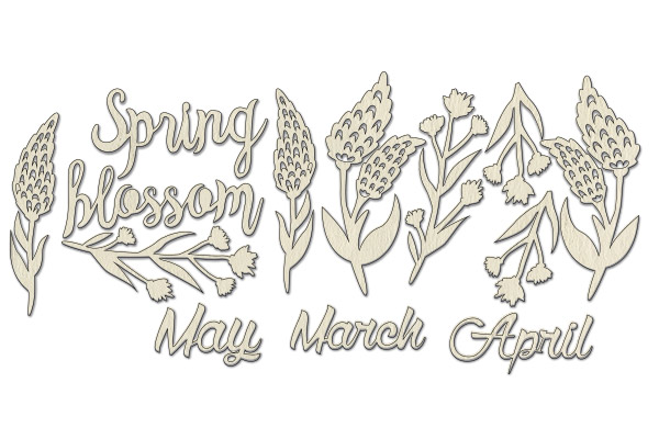 Chipboards set "Spring blossom" #173