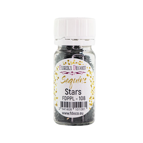 Sequins Stars, black, #108