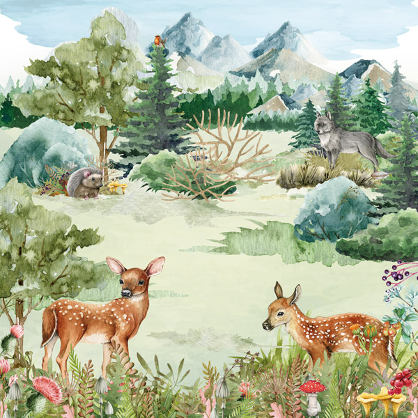 Double-sided scrapbooking paper set Forest life 8"x8" 10 sheets - foto 0