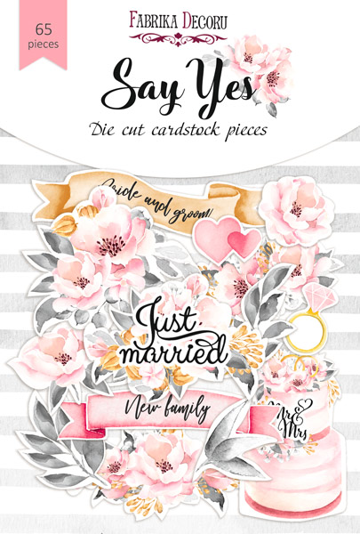 Set of die cuts Say Yes, 65 pcs