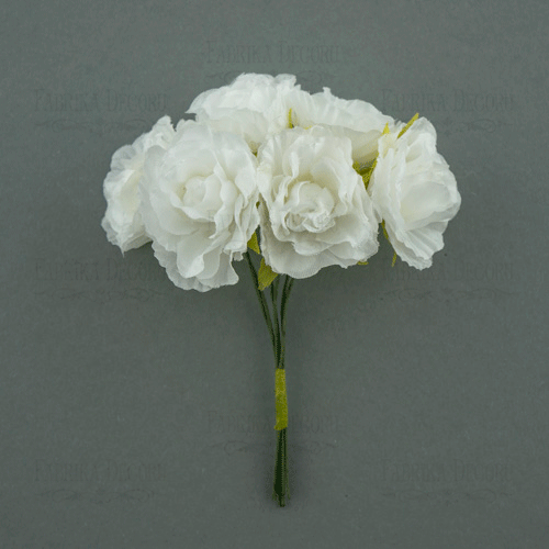 Eustoma kwiat. Kolor bialy. 6 szt - Fabrika Decoru