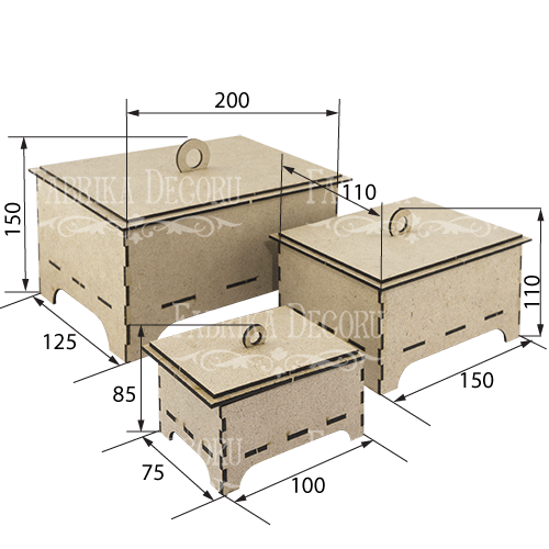 Schatullen 3 Stück (Set), DIY-Bausatz #042 - foto 0  - Fabrika Decoru