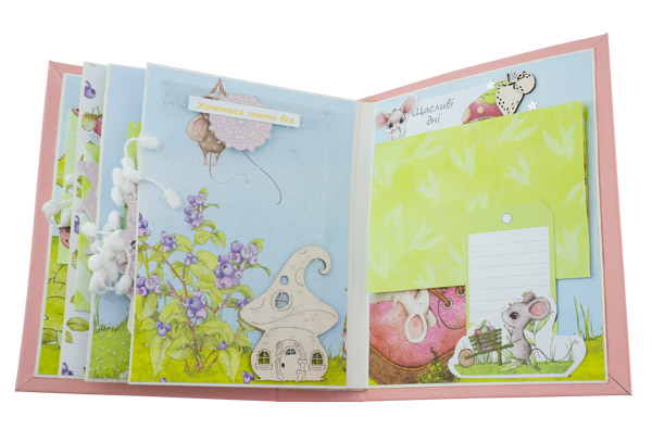 Children's scrapbooking album "Happy Mouse Day", 20cm x 15cm, DIY creative kit #05 - foto 6